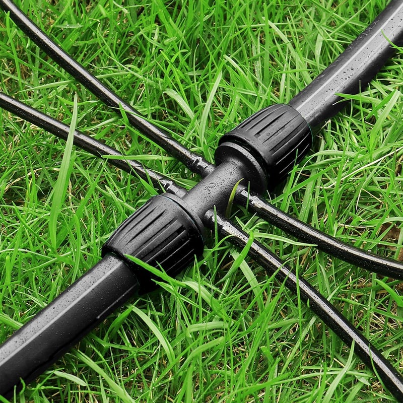 Gardrip Drip Irrigation Fittings for 1/2 Inch to 1/4 Inch Tubing Reducing Tee：1/2" (1/2" ID x 0.65" OD) to 1/4" Anti-Drop Locked Nut Barbed Reducer 6 Way Tee Connectors (12 Pack) - Image 5